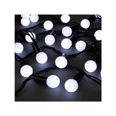 Гирлянда «Нить» 20 м с насадками «Шарики 1.5 см», IP44, тёмная нить, 200 LED, свечение белое, 8 режимов, 220 В