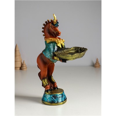 Фигура-подставка для мелочей «Лошадь с подносом», полистоун, 33×20×14 см