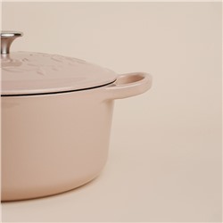 Кастрюля SL Home, 6 л, d=28 см, h=12.5 см, индукция, с эмалированным покрытием, чугун, бежевая