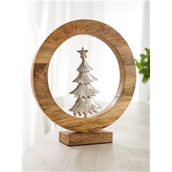 Сувенир интерьерный в деревянном кольце «Ёлка», 30×8×33 см