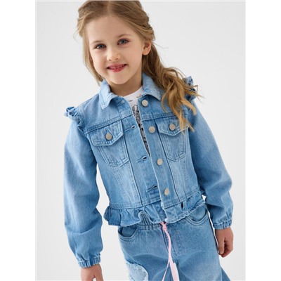 Куртка текстильная джинсовая для девочек