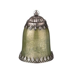Светильник LED-подсветкой и металл. элементами, d=12см, h=18,5см, зеленый