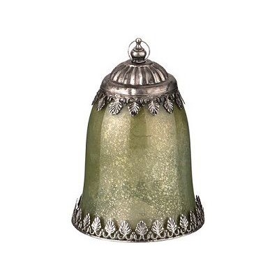 Светильник LED-подсветкой и металл. элементами, d=12см, h=18,5см, зеленый