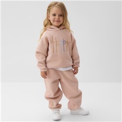 Толстовка (худи) детская MINAKU: Exclusive print, пудровая, Oversize, рост 104 см