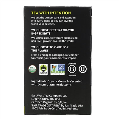Choice Organic Teas, Green Tea, Organic Jasmine Green, 16 Tea Bags, .85 oz (24 g)