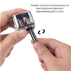 Точилка для косметических карандашей 2 в 1 с крышкой и стилусом