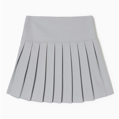 Юбка мини в складку женская MIST Base, размер 46, серая