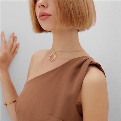 Платье на одно плечо женское MINAKU: Casual Collection, коричневое, размер 44