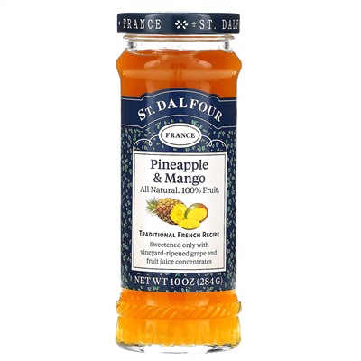 St. Dalfour, Deluxe, джем из ананаса и манго, 284 г (10 унций)