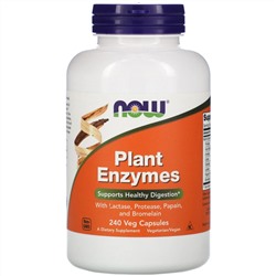 Now Foods, растительные ферменты, 240 вегетарианских капсул