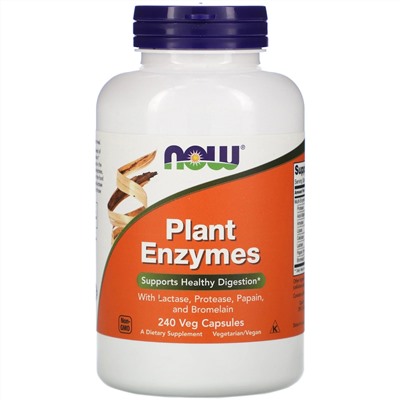 Now Foods, растительные ферменты, 240 вегетарианских капсул