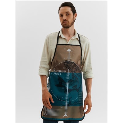 Фартук «Настоящий рыбак», 65×80 см,100% п/э, оксфорд 210 г/м²