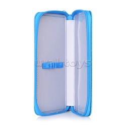 Пенал-косметичка односекционный с блестками 190/100/26 "Голубой"