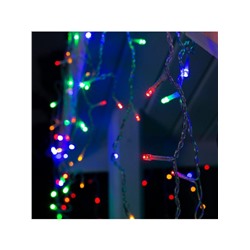 Гирлянда «Бахрома» 3×0.6 м, IP44, УМС, прозрачная нить, 160 LED, свечение мульти, 220 В