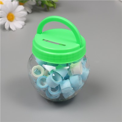 Клейкая лента пластик в банке «Белый и голубой», набор 40 шт., 1.2 см, дл. 0.9 м, 7×7×9 см