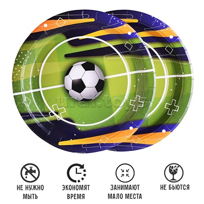 Набор посуды одноразовой "Футбол" тарелки (10 шт)