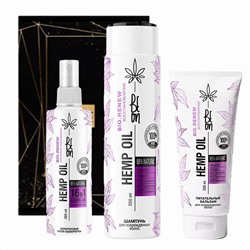 BeOn Подарочный набор для ухода за волосами №10 Восстановление (шампунь, бальзам, крем-спрей) / Hemp Oil, 400 мл, 200 мл, 200 мл 23801