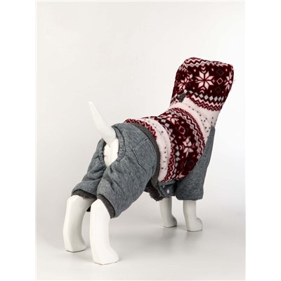 Комбинезон «Лапландия», с подкладом, размер S, ДС 25, ОГ 35, ОШ 25 см, серый, бордовый