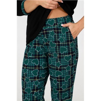 Пижама 35325 (Печеньки на зеленом _ черный)