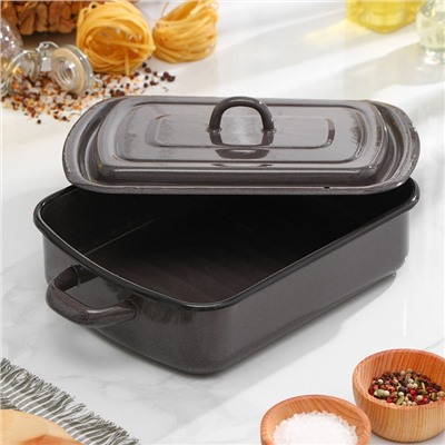 УЦЕНКА Противень, 3 л, без крышки, коричневый