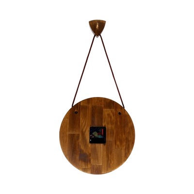 Часы настенные, интерьерные, бесшумные, d=30 см, дерево, коричневые