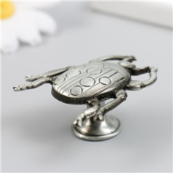 Ручка для шкатулки металл «Божья коровка», состаренное серебро, 4.8×4.3 см