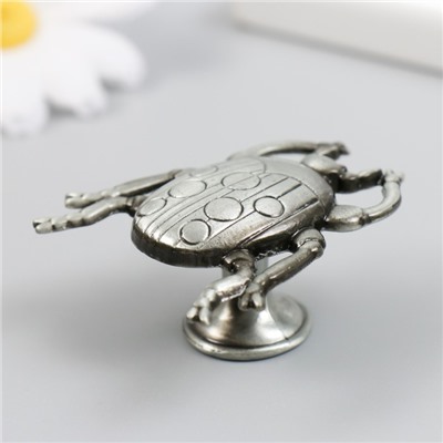 Ручка для шкатулки металл «Божья коровка», состаренное серебро, 4.8×4.3 см