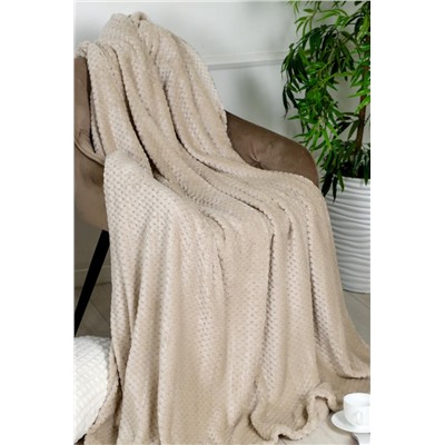 Плед велсофт Bio-Line, мягкий пушистый кубик (Бежевый)