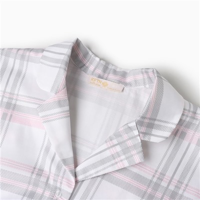 Пижама женская (рубашка, брюки) KAFTAN «Клетка», размер 40-42