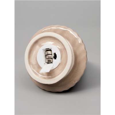 Светодиодная фигура «Ёлочка бежевая», 16.7×9.7×9.7 см, 1 LED, керамика, от батареек LR44×3, тёплый белый свет