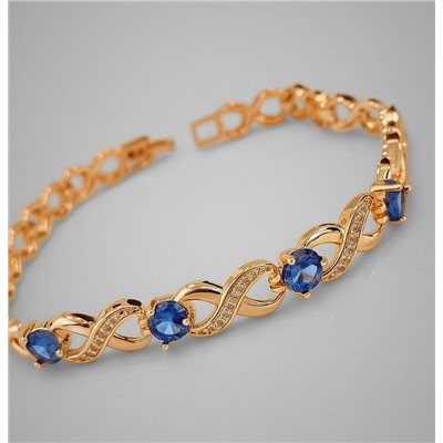 Браслет женский на руку Дубайское золото покрытие позолота, вставка: фианит, арт.314.947