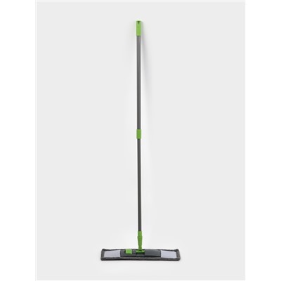 Швабра для мытья пола плоская Доляна, насадка из микрофибры 42×12 см, телескопическая ручка 73-124 см