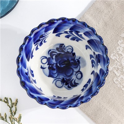 Розетка под варенье гжель «Орнамент», бело-синий, керамика