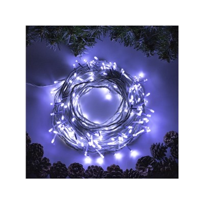 Гирлянда «Нить» 20 м, IP20, белая нить, 200 LED, свечение белое, 8 режимов, 220 В