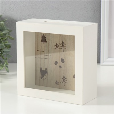 Интерьерная копилка для купюр и монет «Лесные звери», дерево, 6.5×16×16 см