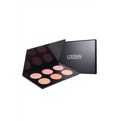 L’ocean Профессиональная палетка румян 6 оттенков / Hole Blusher, 10 г x 6 KRISTALLER, 1110042