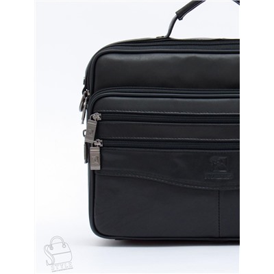 Портфель мужской кожаный 7807-4 black Fuzhinino в Новосибирске