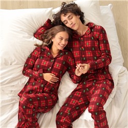 Пижама новогодняя женская (рубашка, брюки) KAFTAN Red mood, размер 40-42, красная