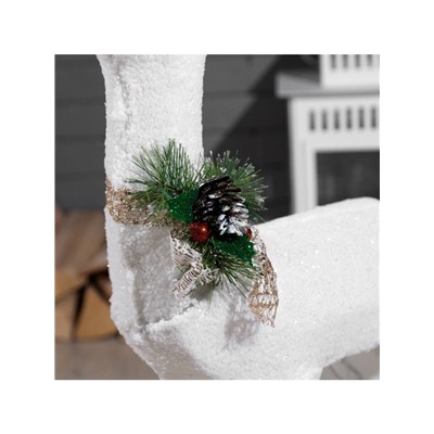 Светодиодная фигура «Олень», 56×76×15 см, текстиль, металл, 220 В, свечение тёплое белое