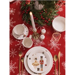 Тарелка новогодняя Доляна «Сказочный бал.Щелкунчик», d=25.5 см, фарфор, белая