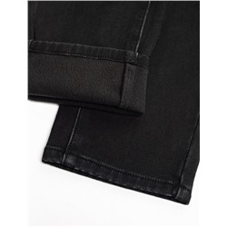 Джинсы mom-fit из эластичного денима на флисе