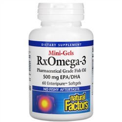 Natural Factors, Mini-Gels RxOmega-3, 500 mg, 60 Enteripure Softgels