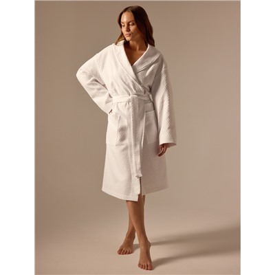 Халат вафельный женский SL HOME: Waffle «Блан де Блан», размер 42-44, белый