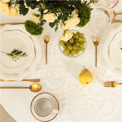 Дорожка на стол Этель ажурная, белая, 40×90 см, 100%п/э