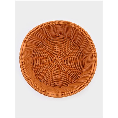 Корзинка для фруктов и хлеба Доляна «Капучино», 21×7 см, пластик, плетёная, коричневая