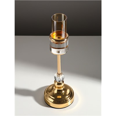 Подсвечник на 1 свечу «Прозрачность», под золото, 36×12×12 см