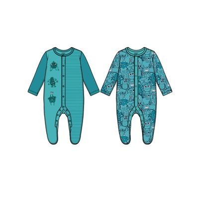 Комбинезон детский трикотажный для мальчиков, 2 шт в комплекте