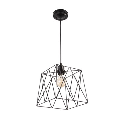 Светильник подвесной 1117/1, E27, 40 Вт, 22.5×70 см, чёрный