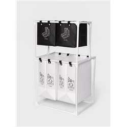 Корзина для белья складная Доляна, 56×39×95 см, чёрная, белая