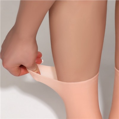 Носочки для педикюра, высокие, силиконовые, универсальный размер, 21×19 см, бежевые